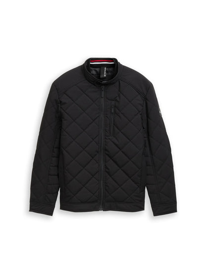 Tom Tailor Black Men Tech Biker Jacket with Stand-Up Collar SKU: 1049471_29999 Image 06