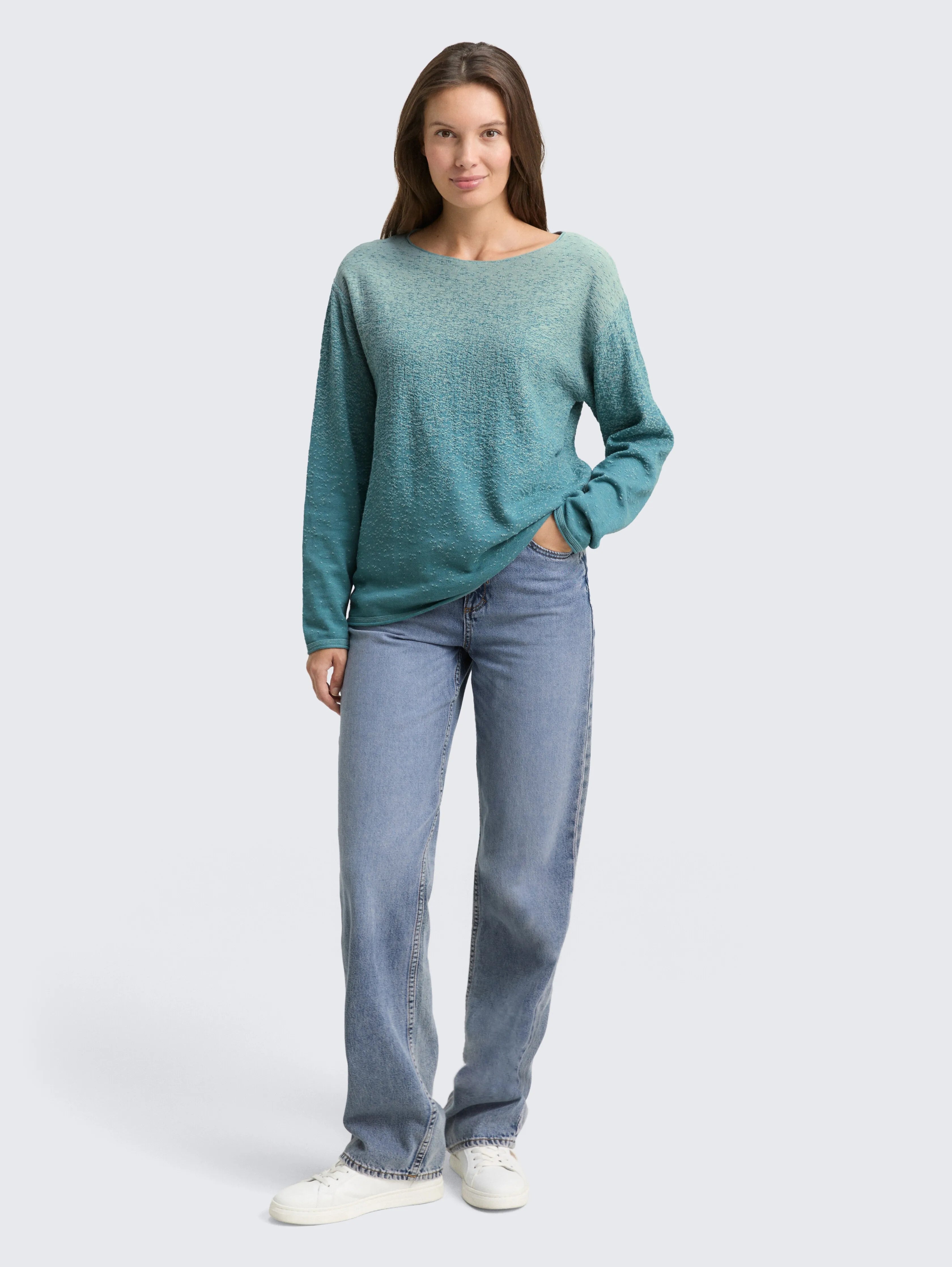 Tom Tailor_Gray_Loose Fit Knitted Jumper with Colour Gradient_1049487_39411_01