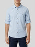 Tom Tailor Blue Petrol Structure Men Regular-Fit Shirt with Turn-Up Feature SKU: 1049578_39537 Image 00