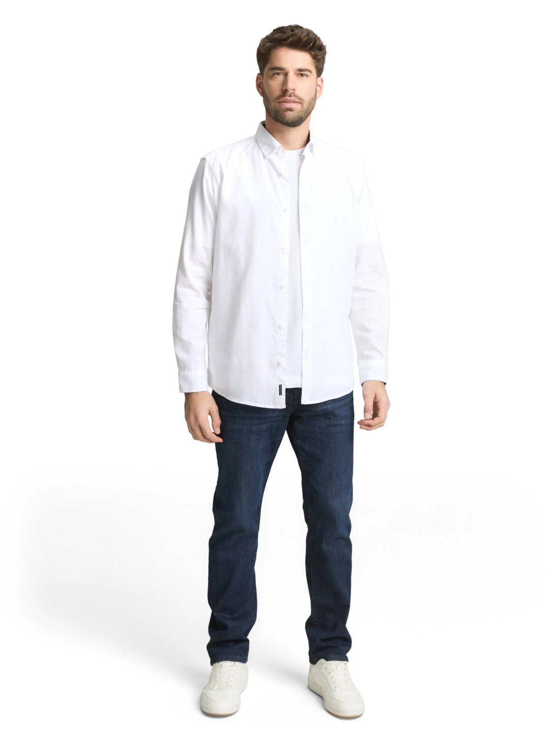 Tom Tailor White Men Regular Fit Shirt in Poplin SKU: 1049583_20000 Image 01