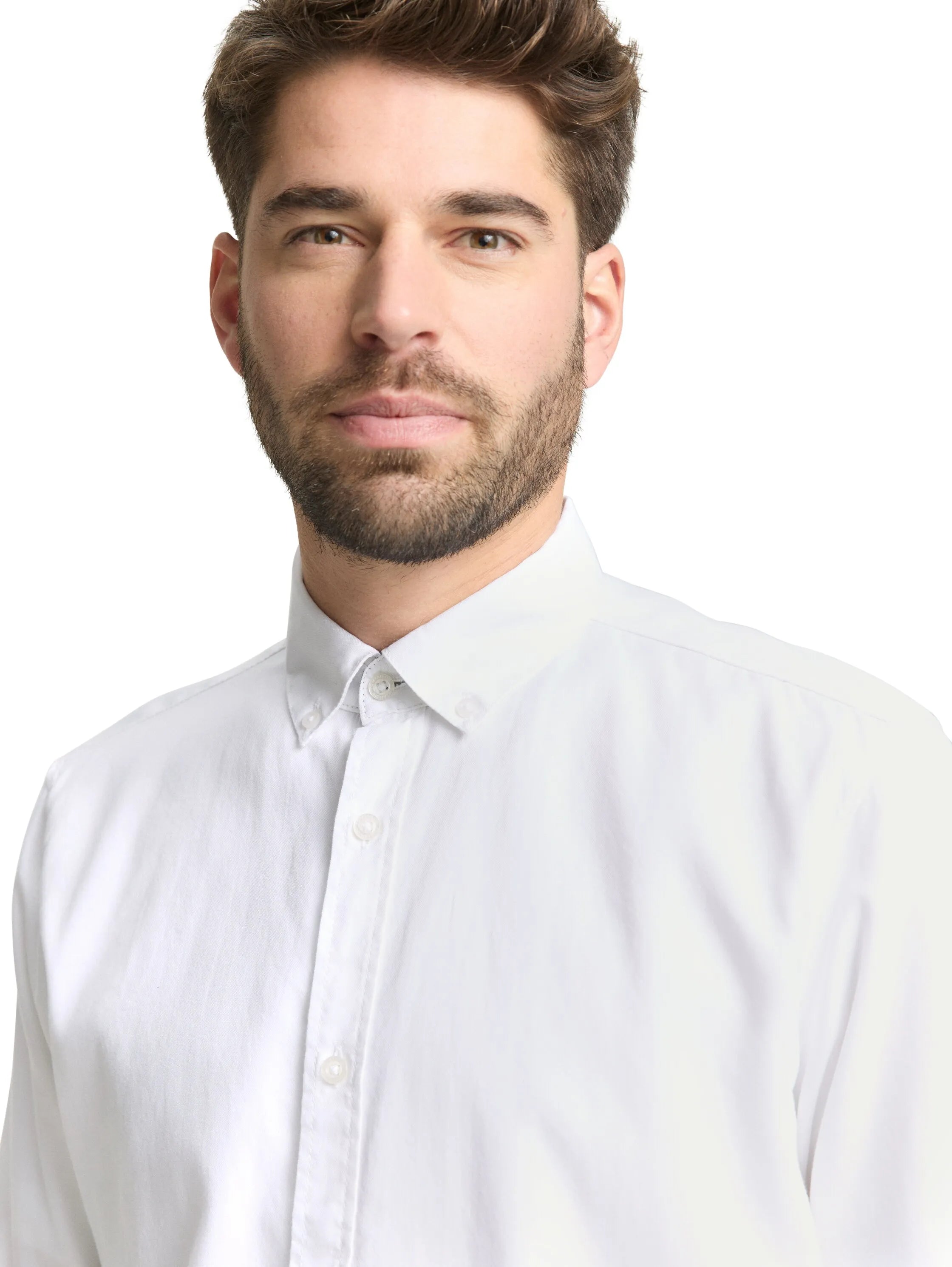 Tom Tailor White Men Regular Fit Shirt in Poplin SKU: 1049583_20000 Image 04