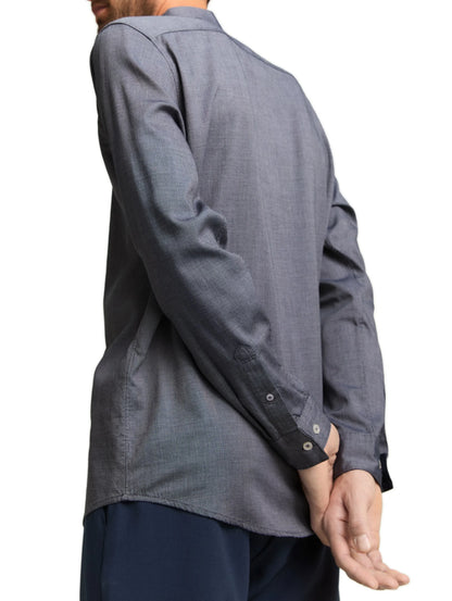Tom Tailor Navy Structure Men Regular Fit Shirt in Poplin SKU: 1049583_39572 Image 03