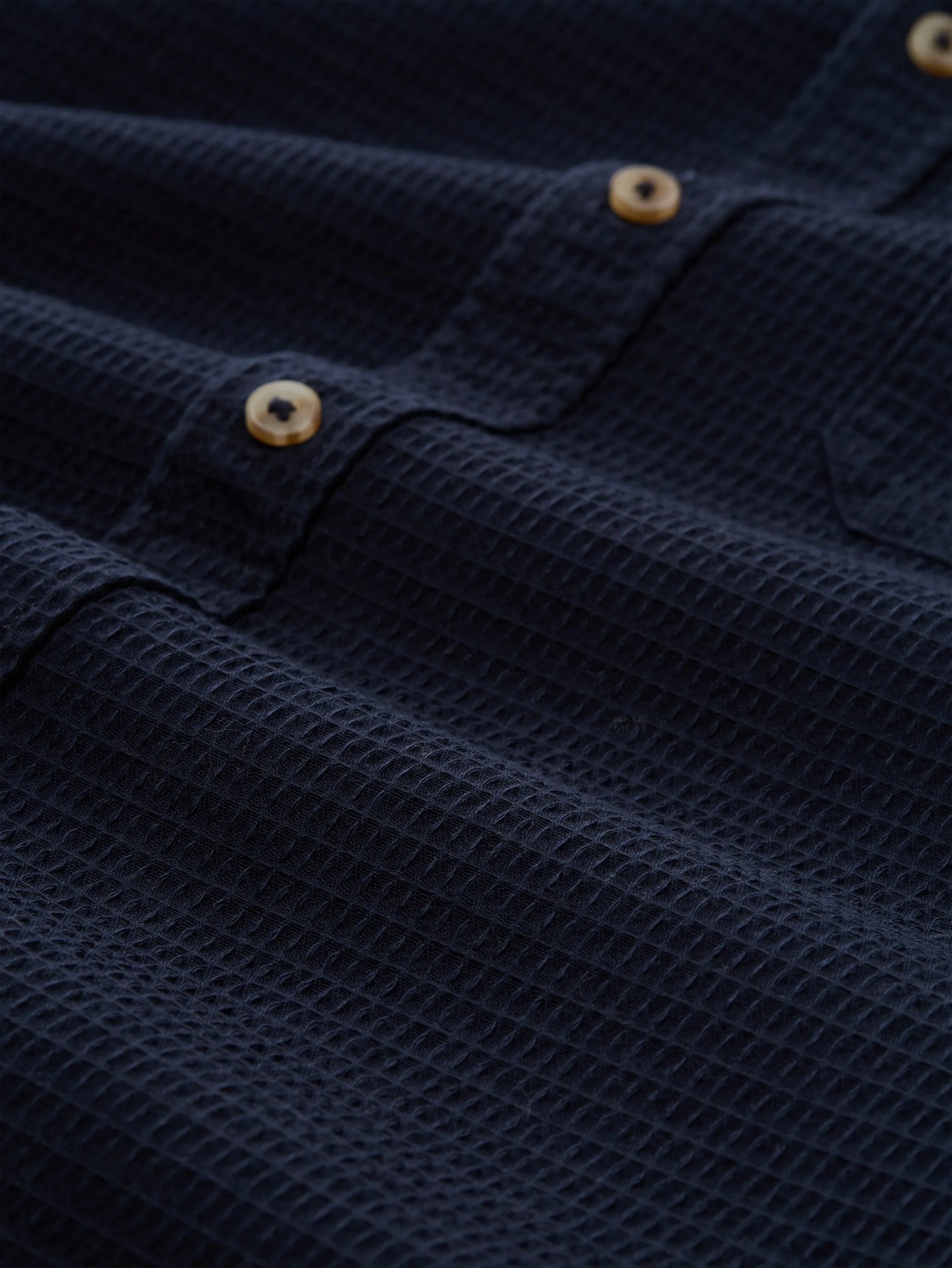 Tom Tailor Sky Captain Blue Men Regular Fit Shirt with Waffle Texture SKU: 1049588_10668 Image 05