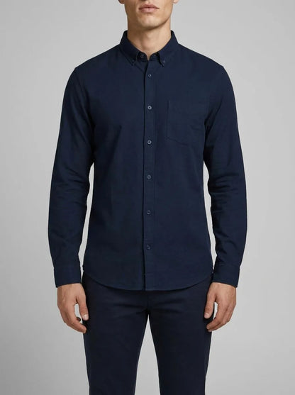 Denim Tom Tailor Sky Captain Blue Men Oxford Shirt with Logo Embroidery SKU: 1049661_10668 Image 00