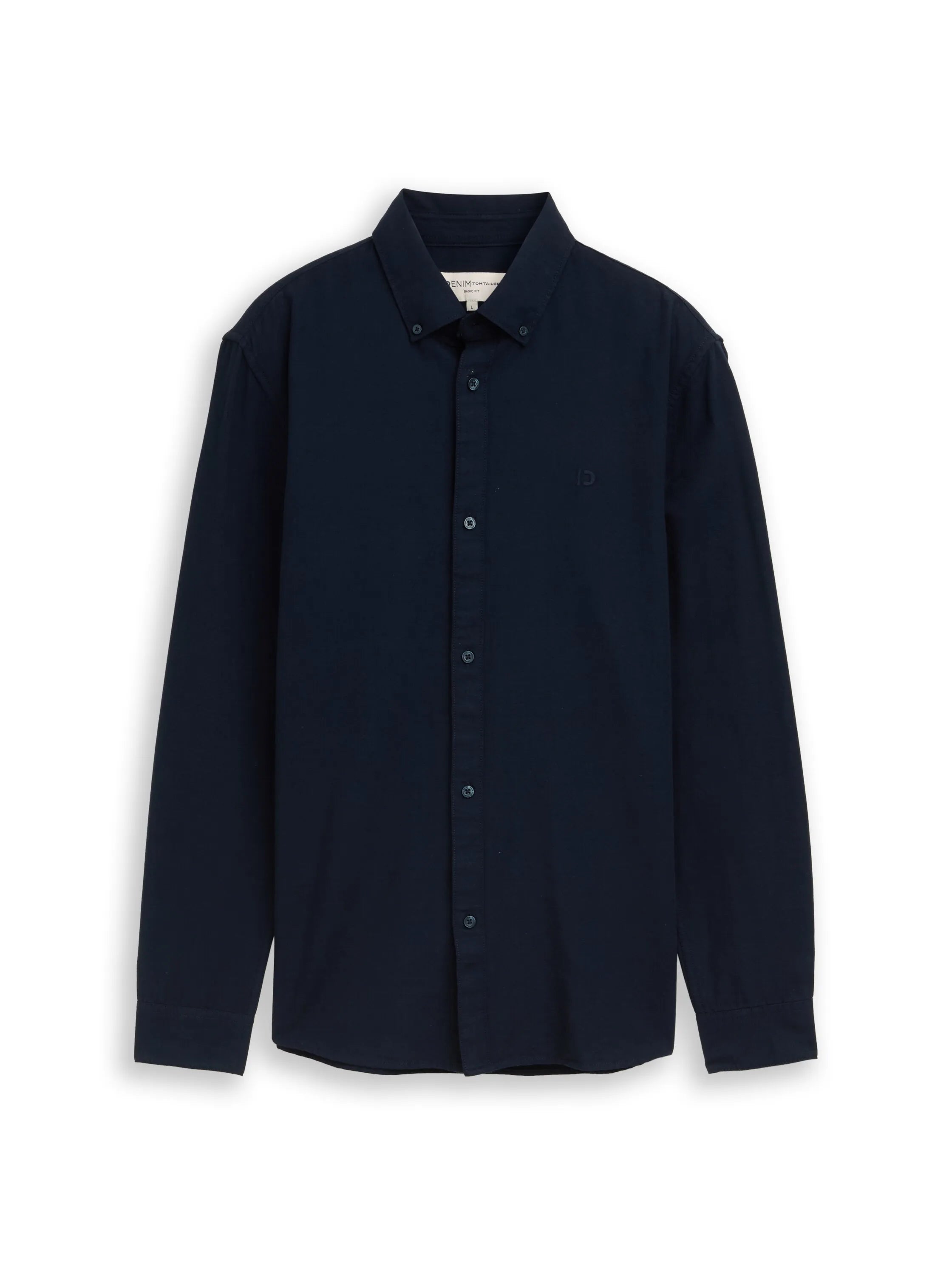 Denim Tom Tailor Sky Captain Blue Men Oxford Shirt with Logo Embroidery SKU: 1049661_10668 Image 01