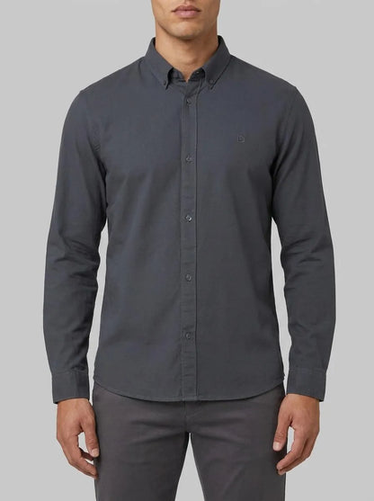 Denim Tom Tailor Urban Medium Grey Men Oxford Shirt with Logo Embroidery SKU: 1049661_21756 Image 00
