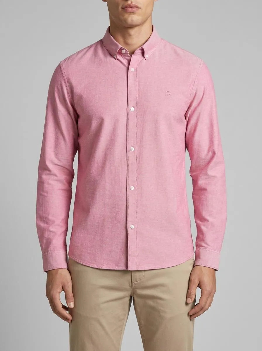 Denim Tom Tailor Baroque Rose Chambray Men Oxford Shirt with Logo Embroidery SKU: 1049661_39533 Image 00