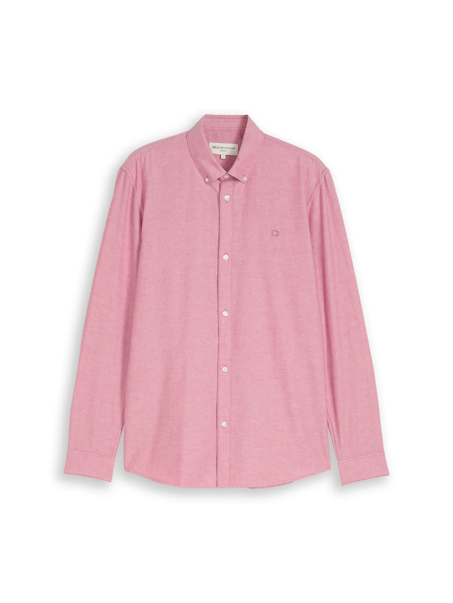 Denim Tom Tailor Baroque Rose Chambray Men Oxford Shirt with Logo Embroidery SKU: 1049661_39533 Image 06