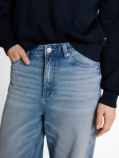 Denim Tom Tailor Light Stone Blue Denim Tint Women Ttlinou Wide Jeans with Turn-Ups SKU: 1049737_10148 Image 04