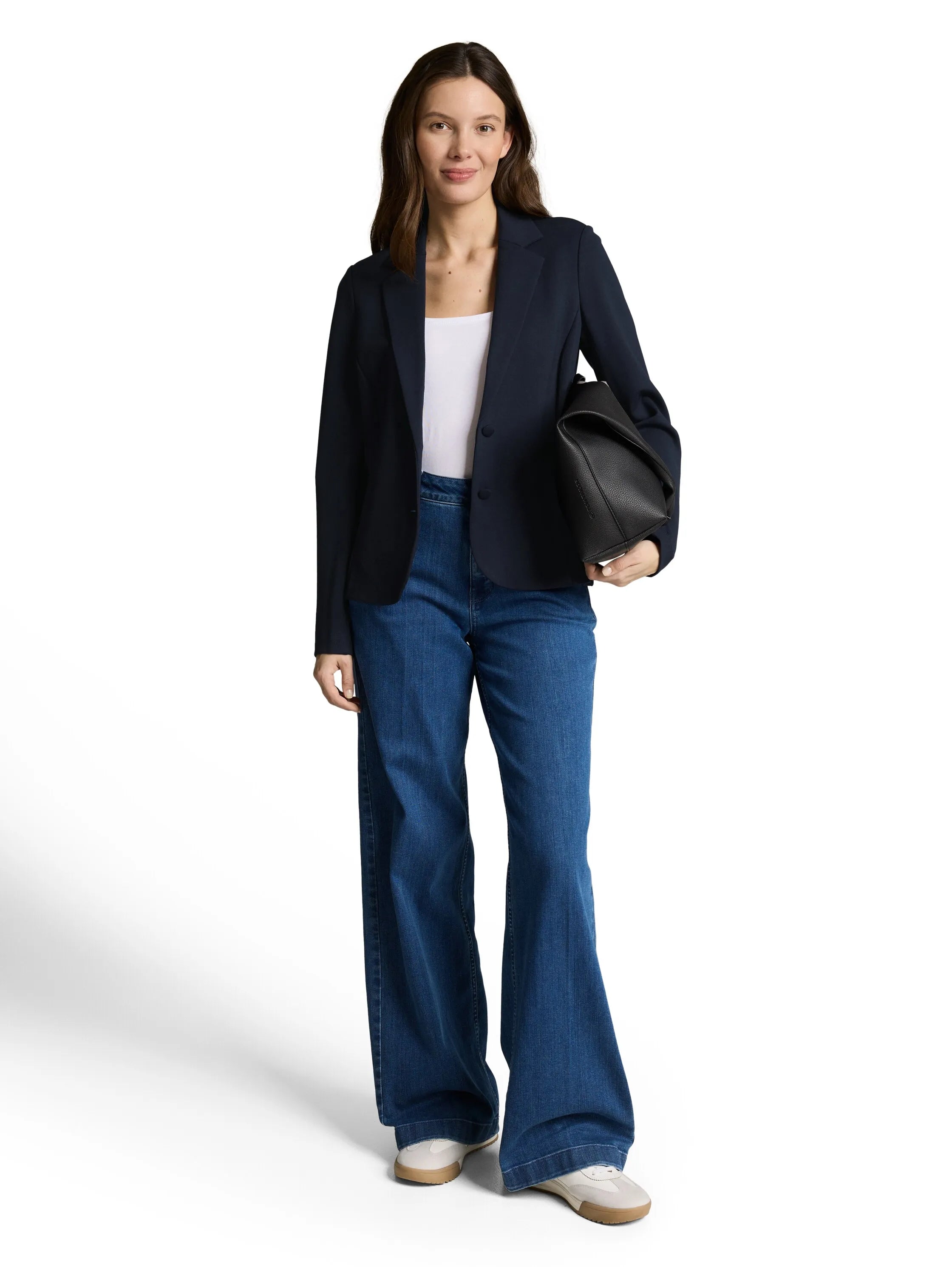 Tom Tailor Sky Captain Blue Women Slim Fit Blazer with Slit Pockets SKU: 1049772_10668 Image 01