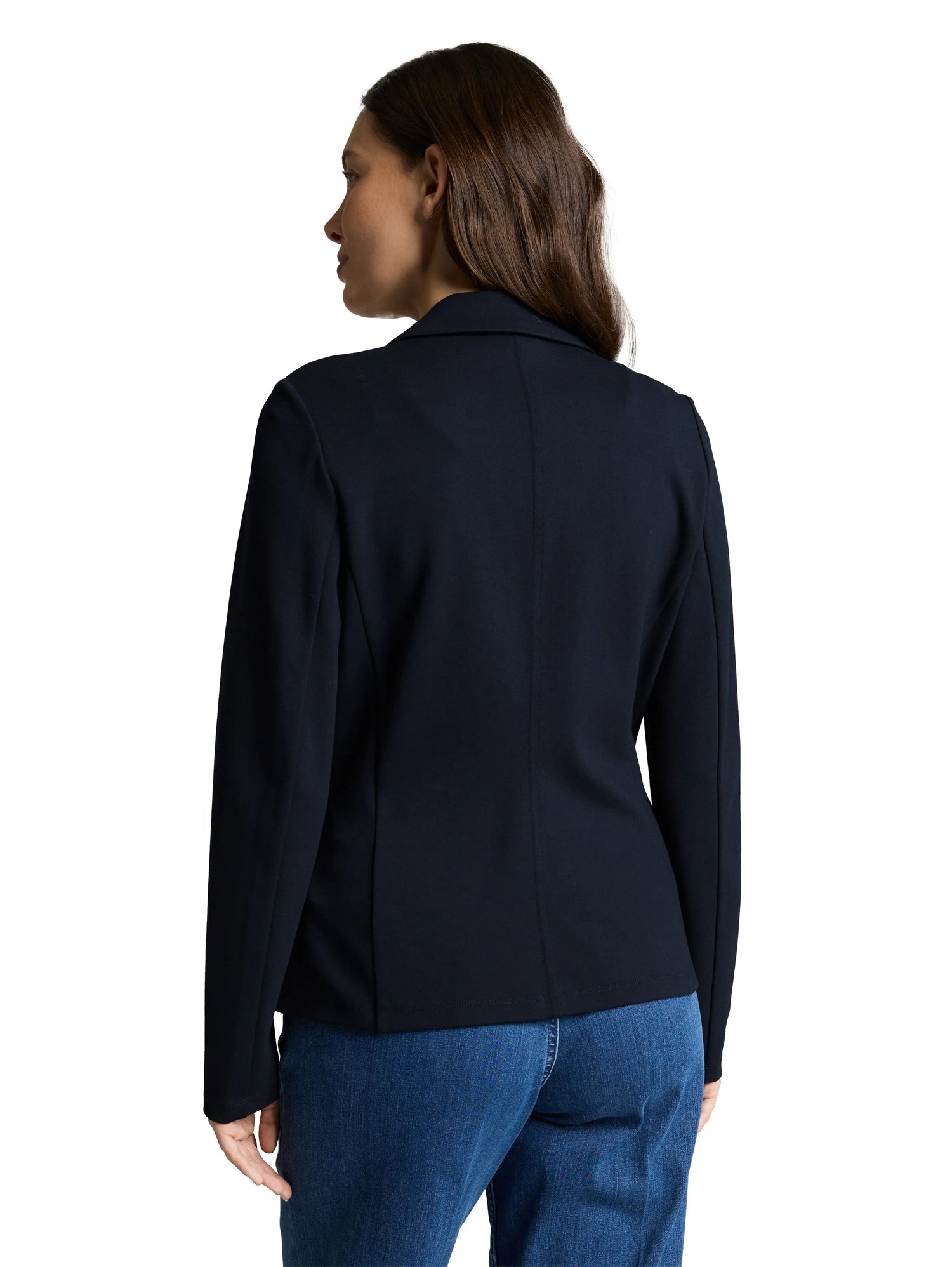 Tom Tailor Sky Captain Blue Women Slim Fit Blazer with Slit Pockets SKU: 1049772_10668 Image 02