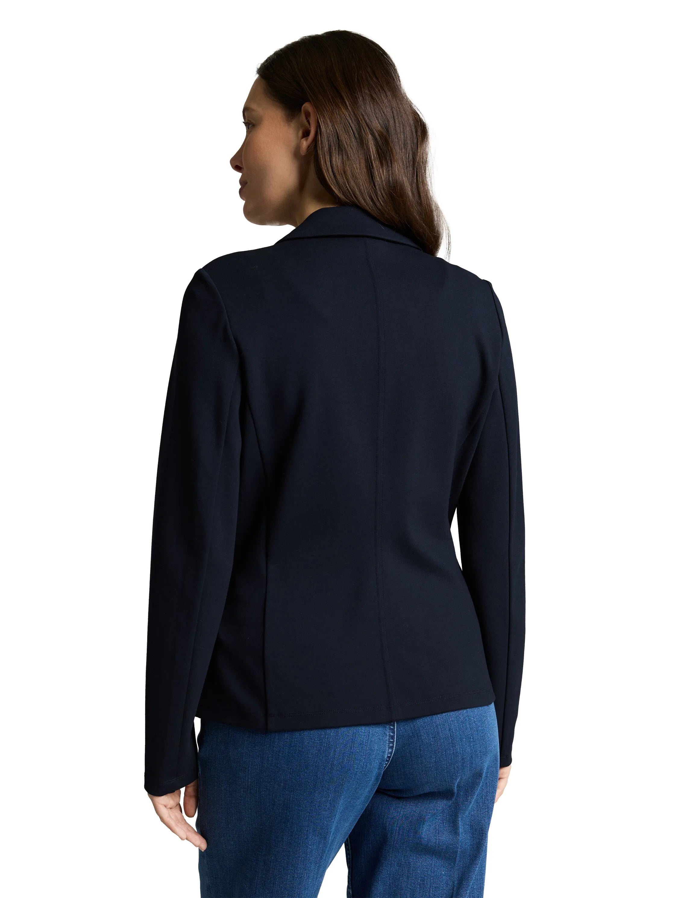Tom Tailor Sky Captain Blue Women Slim Fit Blazer with Slit Pockets SKU: 1049772_10668 Image 02