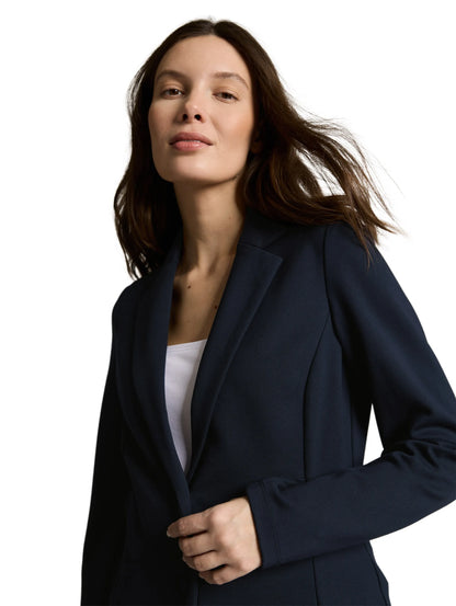 Tom Tailor Sky Captain Blue Women Slim Fit Blazer with Slit Pockets SKU: 1049772_10668 Image 03