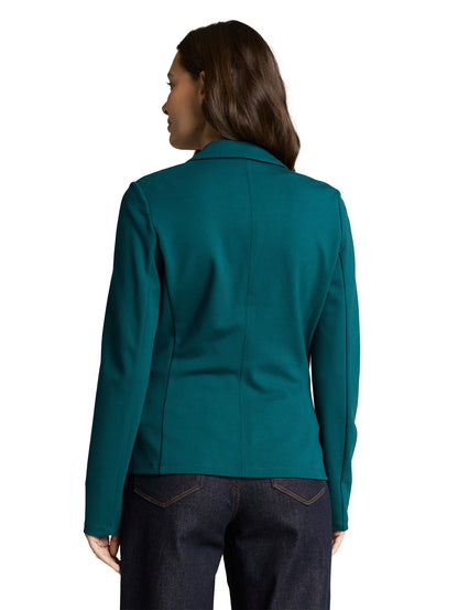 Tom Tailor Deep Meadow Green Women Slim Fit Blazer with Slit Pockets SKU: 1049772_12818 Image 02