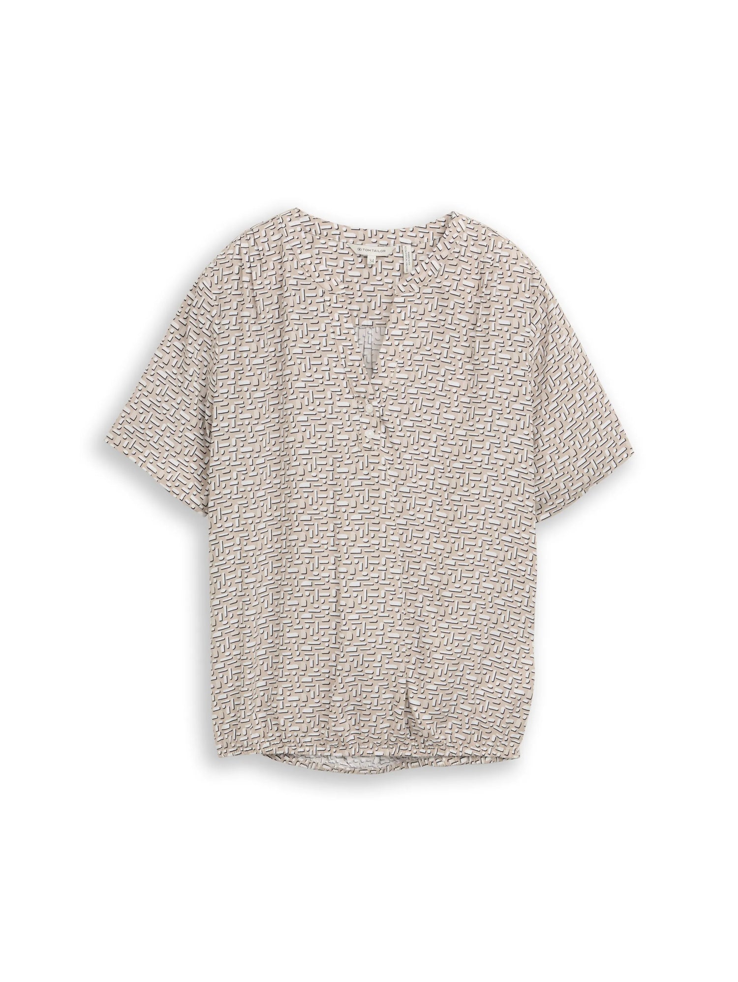 Tom Tailor Soft Taupe Geometric Minimal Women Patterned Blouse SKU: 1049796_39729 Image 06