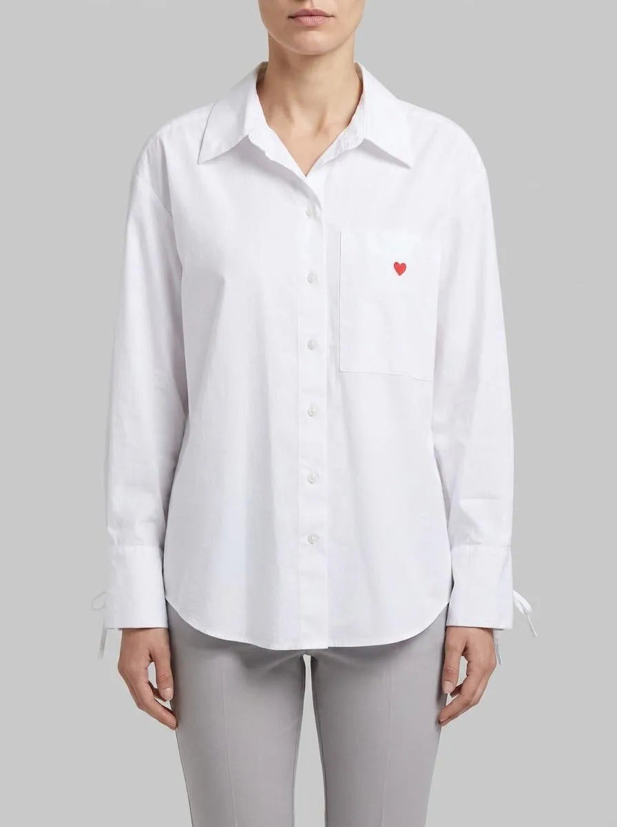 Tom Tailor White Women Oversized Shirt Blouse with Heart Embroidery SKU: 1049800_20000 Image 00
