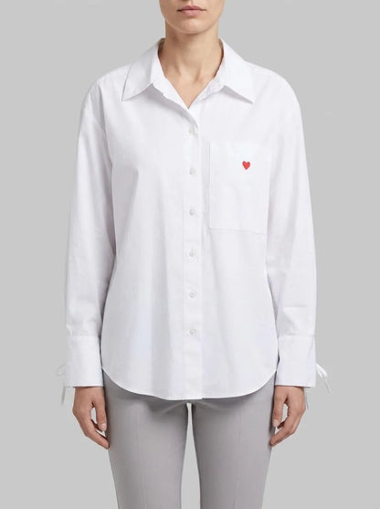 Tom Tailor White Women Oversized Shirt Blouse with Heart Embroidery SKU: 1049800_20000 Image 00