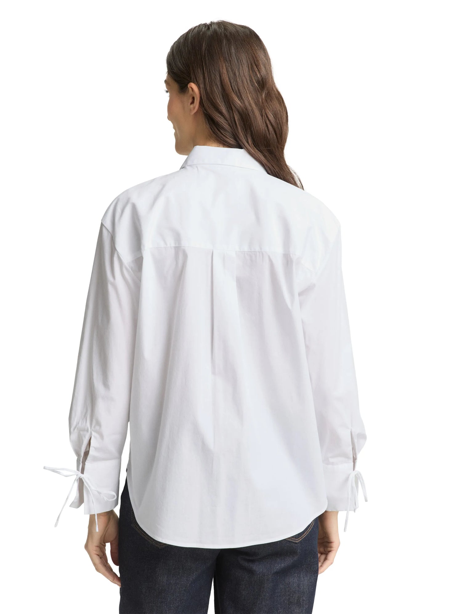 Tom Tailor White Women Oversized Shirt Blouse with Heart Embroidery SKU: 1049800_20000 Image 02
