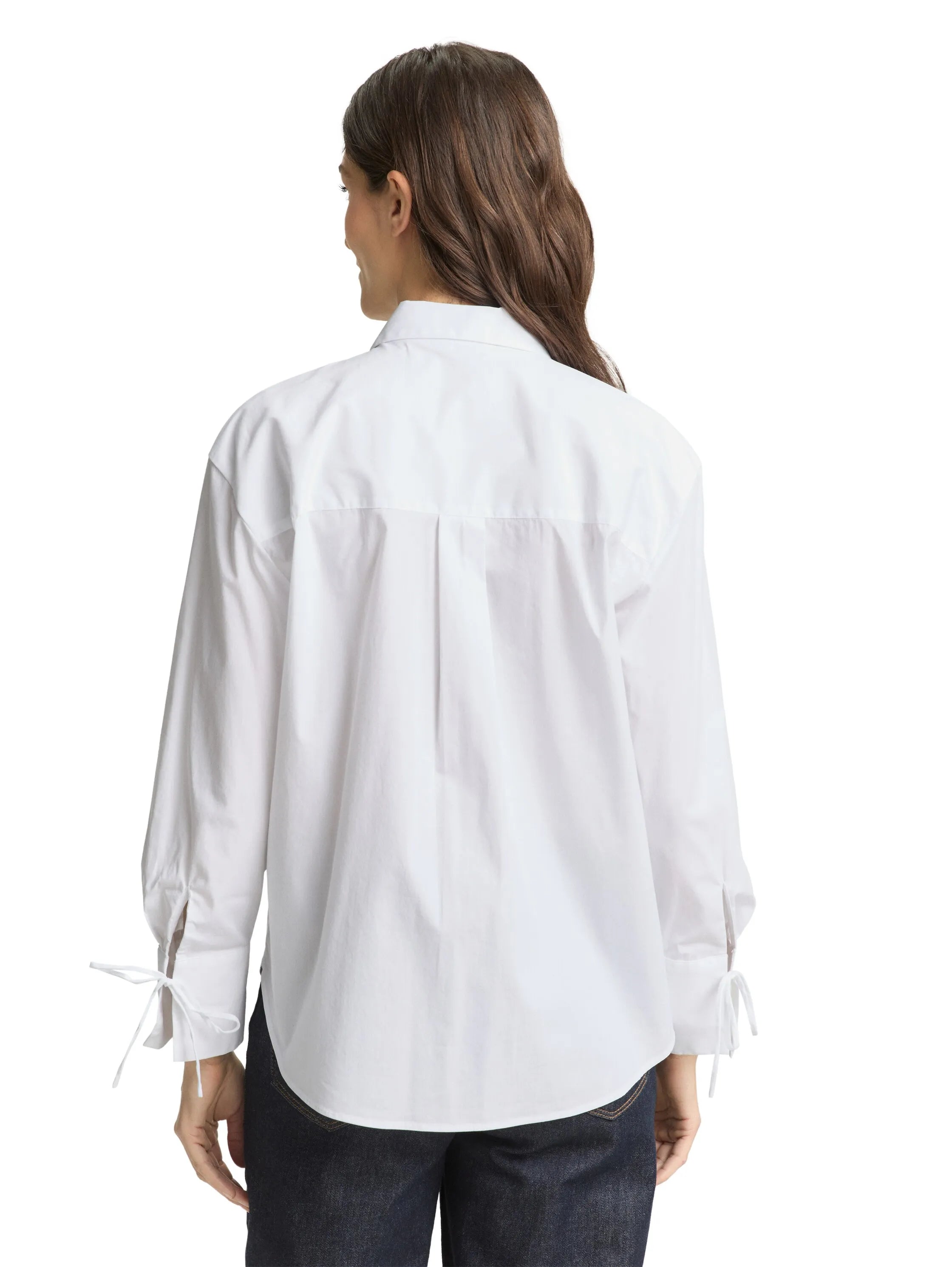 Tom Tailor White Women Oversized Shirt Blouse with Heart Embroidery SKU: 1049800_20000 Image 02