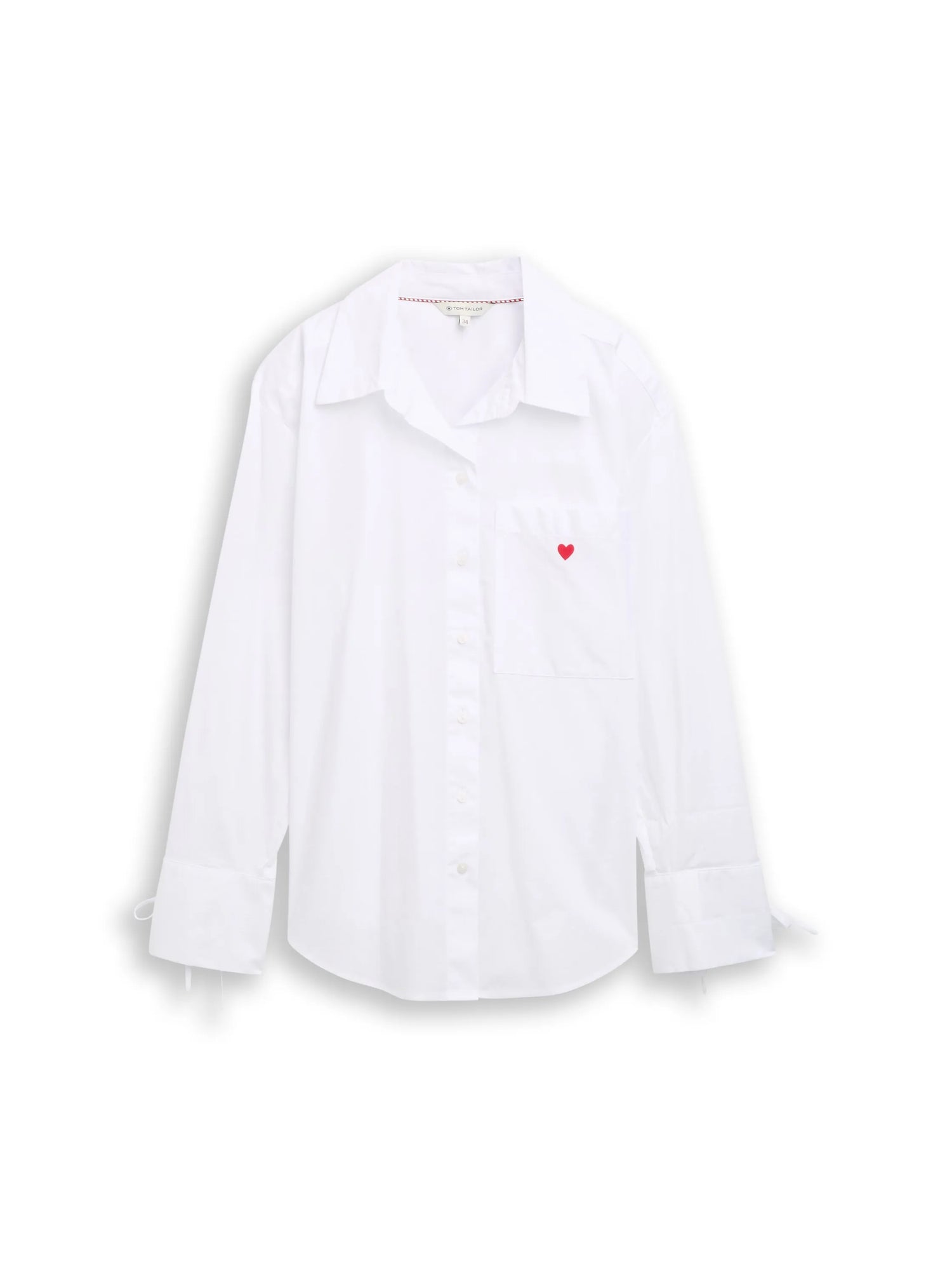 Tom Tailor White Women Oversized Shirt Blouse with Heart Embroidery SKU: 1049800_20000 Image 06