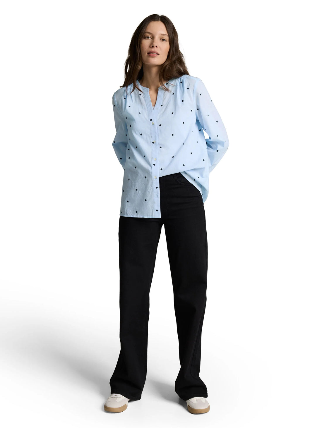 Tom Tailor Blue Heart Design Women Blouse with Heart Embroidery SKU: 1049804_39940 Image 01