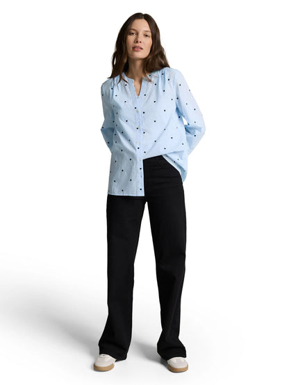 Tom Tailor Blue Heart Design Women Blouse with Heart Embroidery SKU: 1049804_39940 Image 01