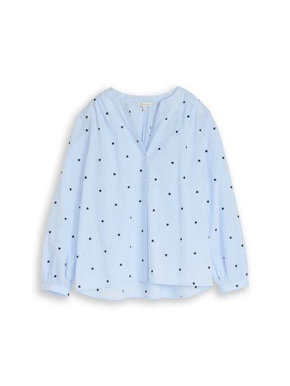 Tom Tailor Blue Heart Design Women Blouse with Heart Embroidery SKU: 1049804_39940 Image 06