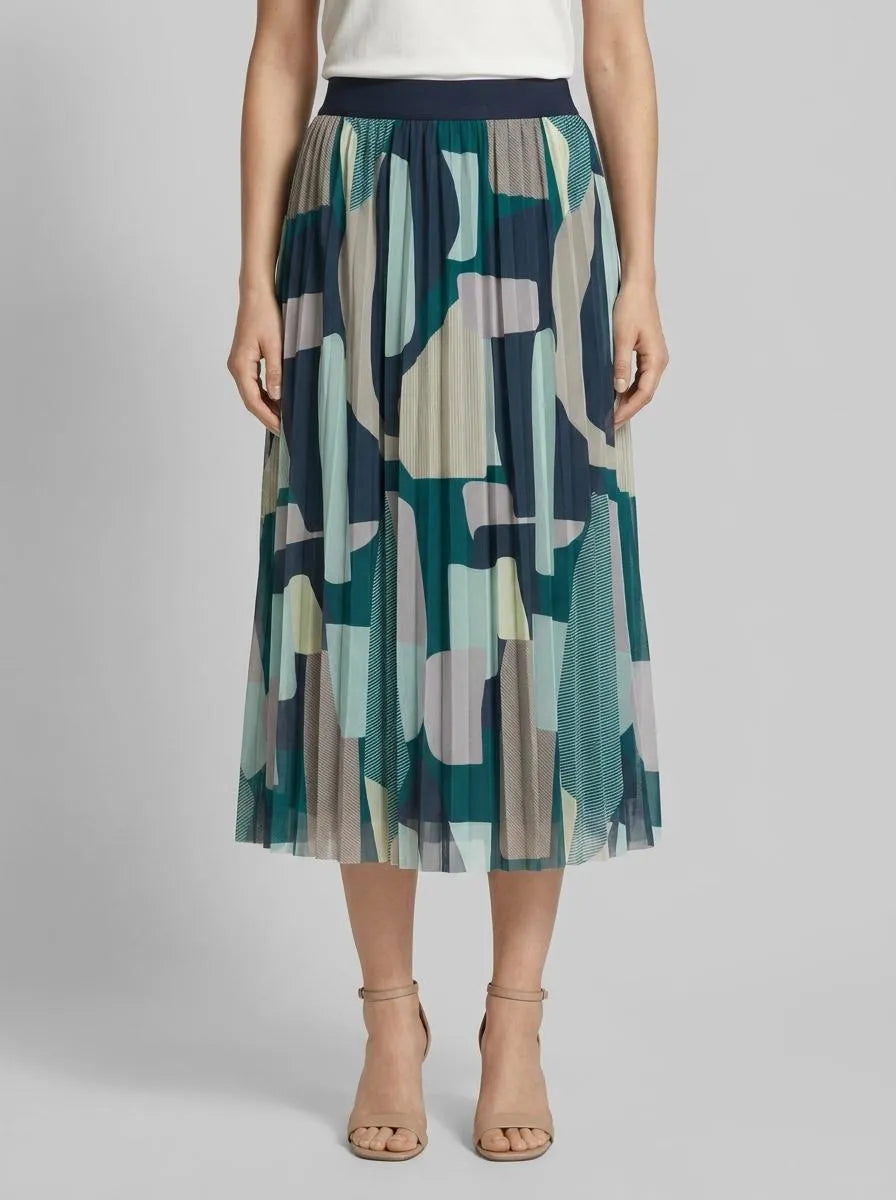 Tom Tailor Abstract Stripe Print Women Midi Mesh Skirt with Pattern SKU: 1049836_39722 Image 00