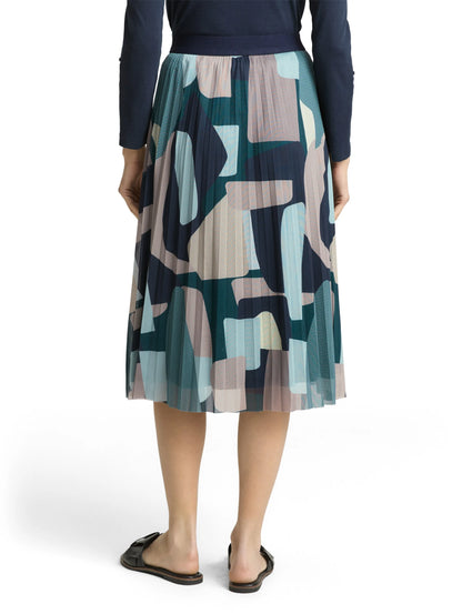 Tom Tailor Abstract Stripe Print Women Midi Mesh Skirt with Pattern SKU: 1049836_39722 Image 02