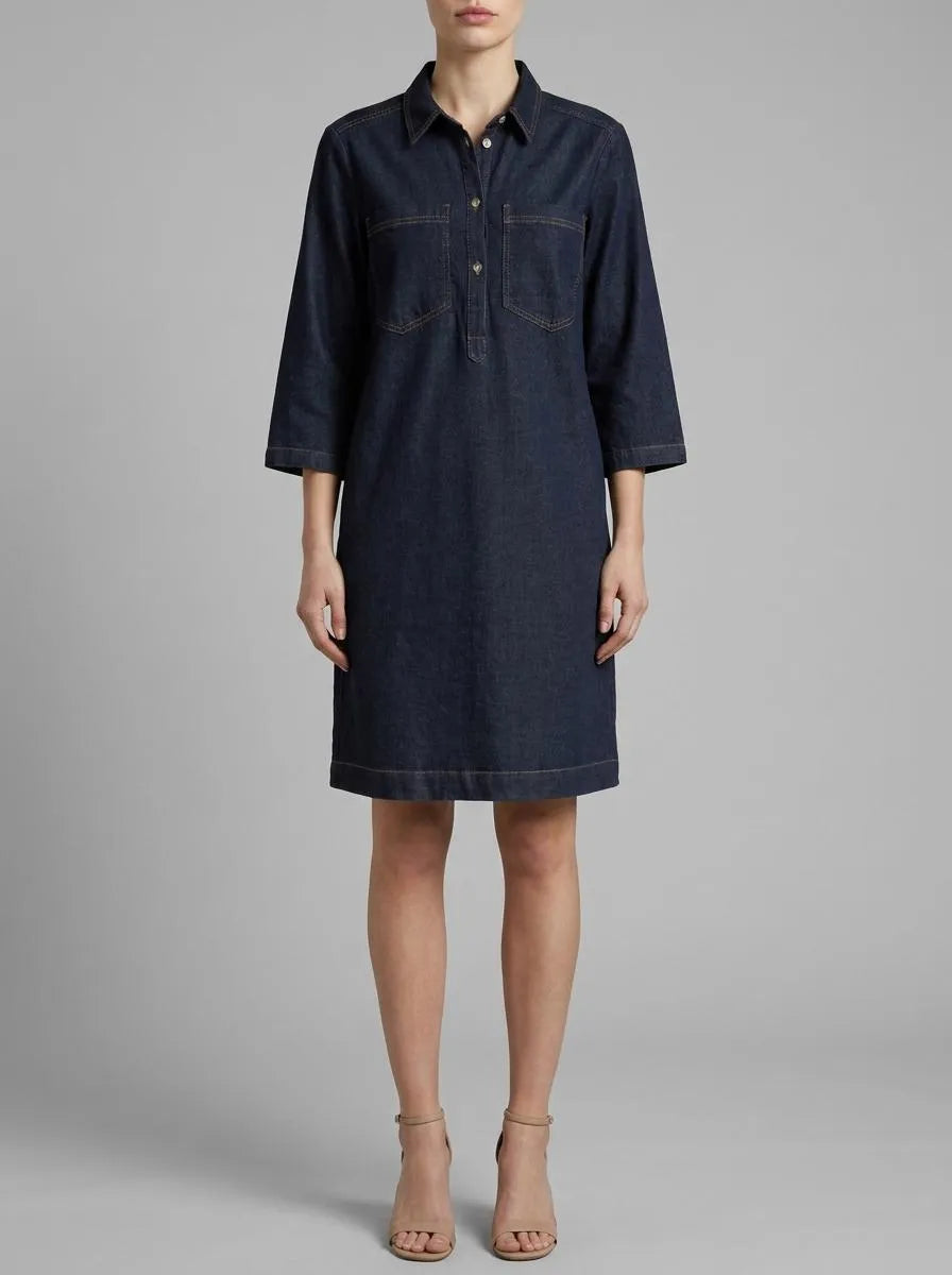 Tom Tailor Deep Blue Denim Women Denim Dress with Breast Pockets SKU: 1049855_38644 Image 00