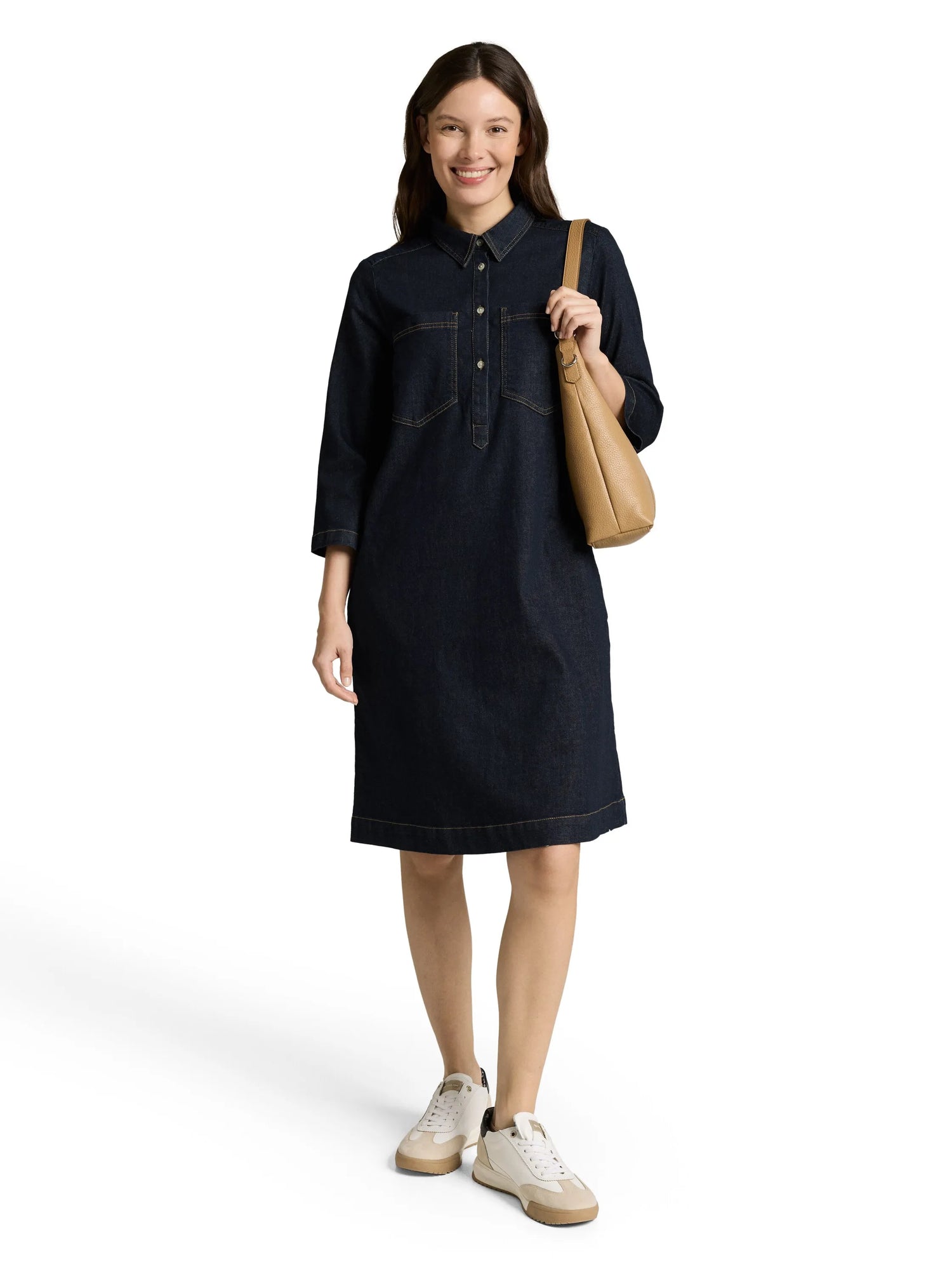Tom Tailor Deep Blue Denim Women Denim Dress with Breast Pockets SKU: 1049855_38644 Image 01