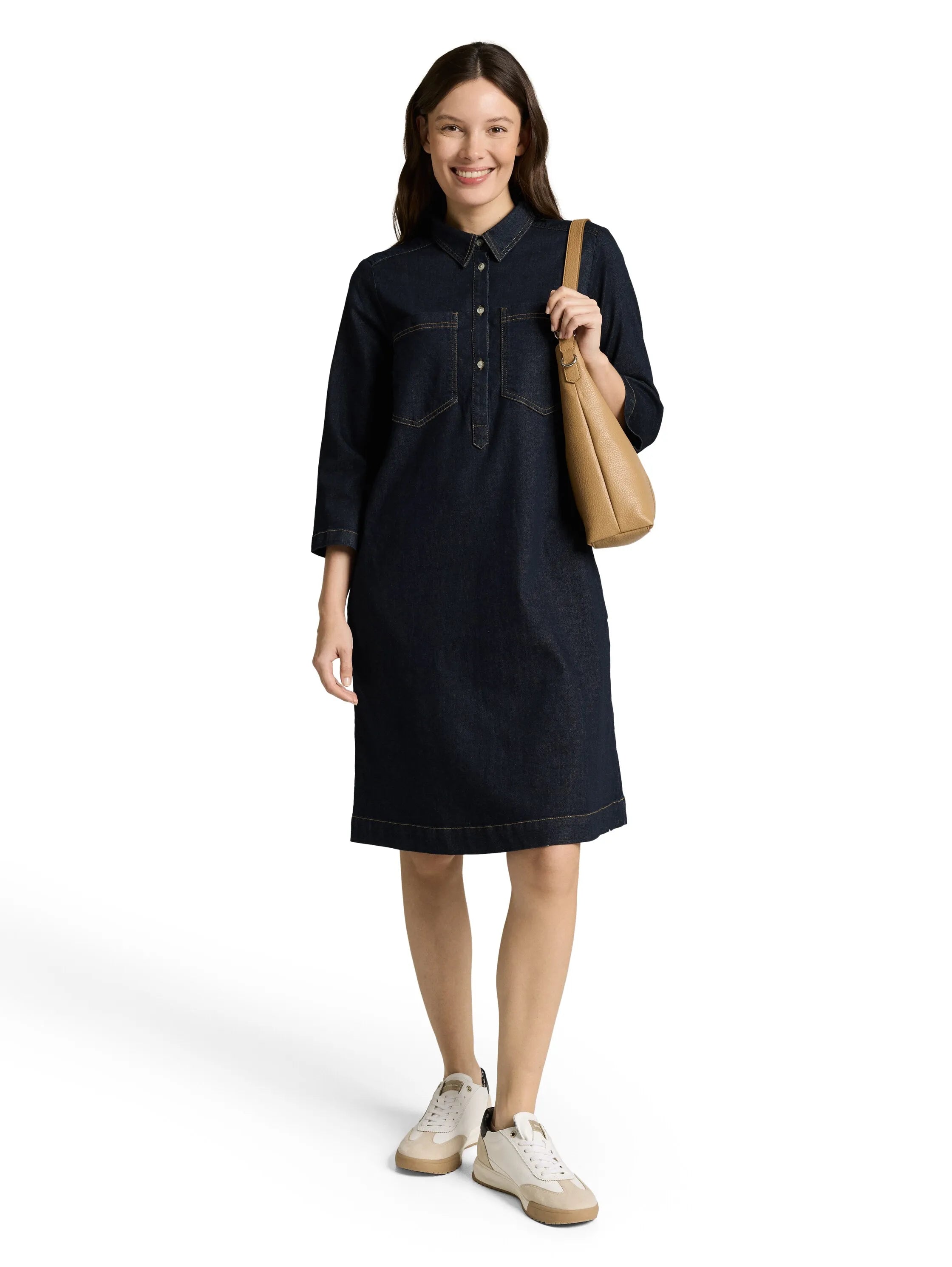Tom Tailor Deep Blue Denim Women Denim Dress with Breast Pockets SKU: 1049855_38644 Image 01