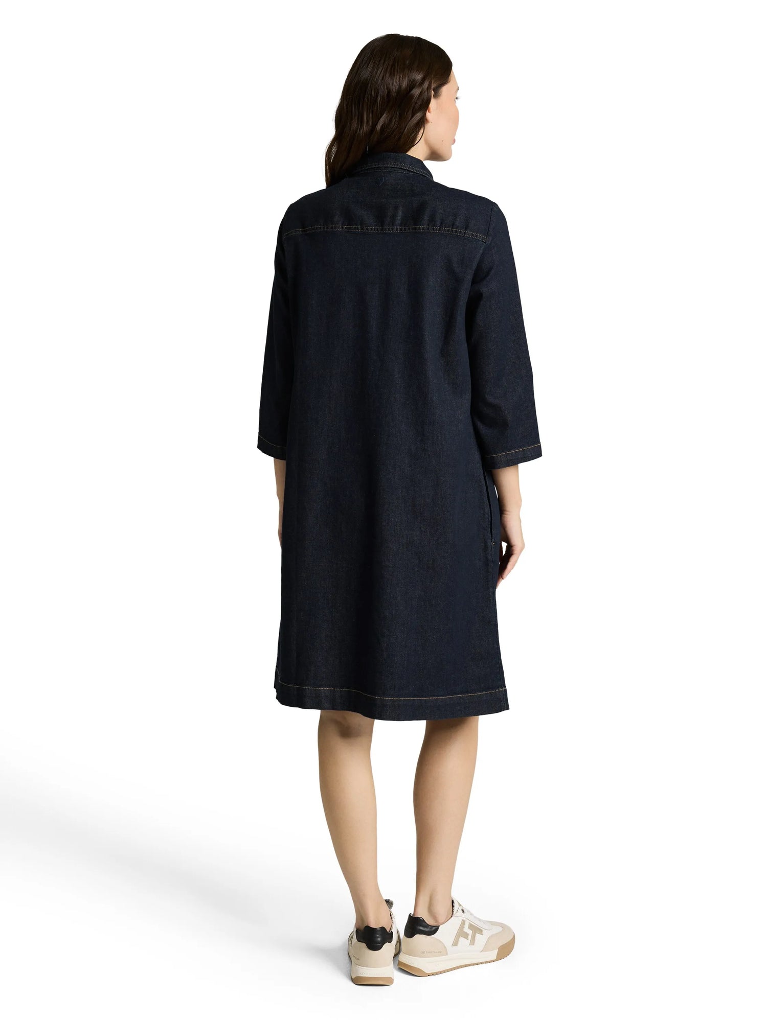 Tom Tailor Deep Blue Denim Women Denim Dress with Breast Pockets SKU: 1049855_38644 Image 02