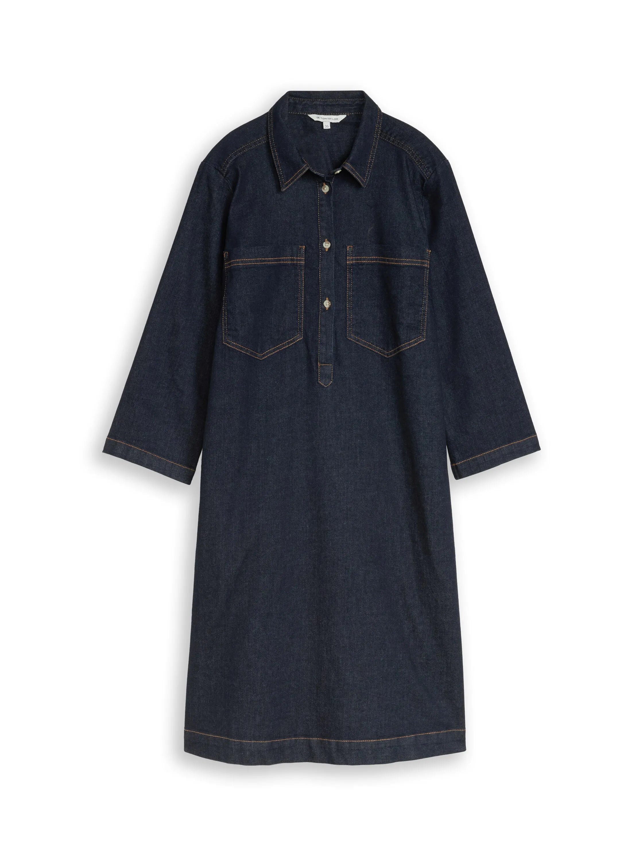 Tom Tailor Deep Blue Denim Women Denim Dress with Breast Pockets SKU: 1049855_38644 Image 06