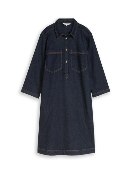 Tom Tailor Deep Blue Denim Women Denim Dress with Breast Pockets SKU: 1049855_38644 Image 06