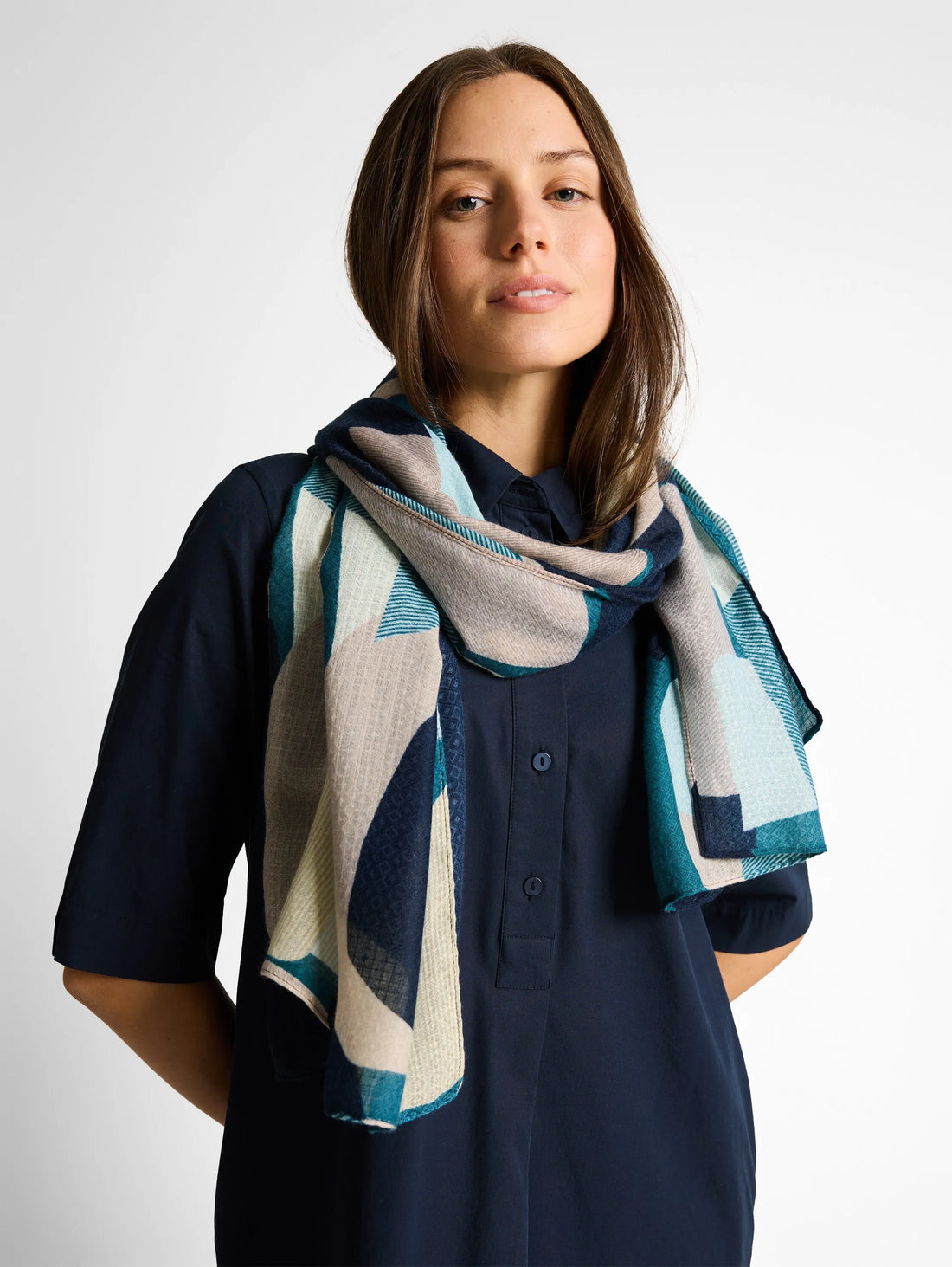 Tom Tailor Abstract Stripe Print Women Scarf with Print SKU: 1049857_39722 Image 01