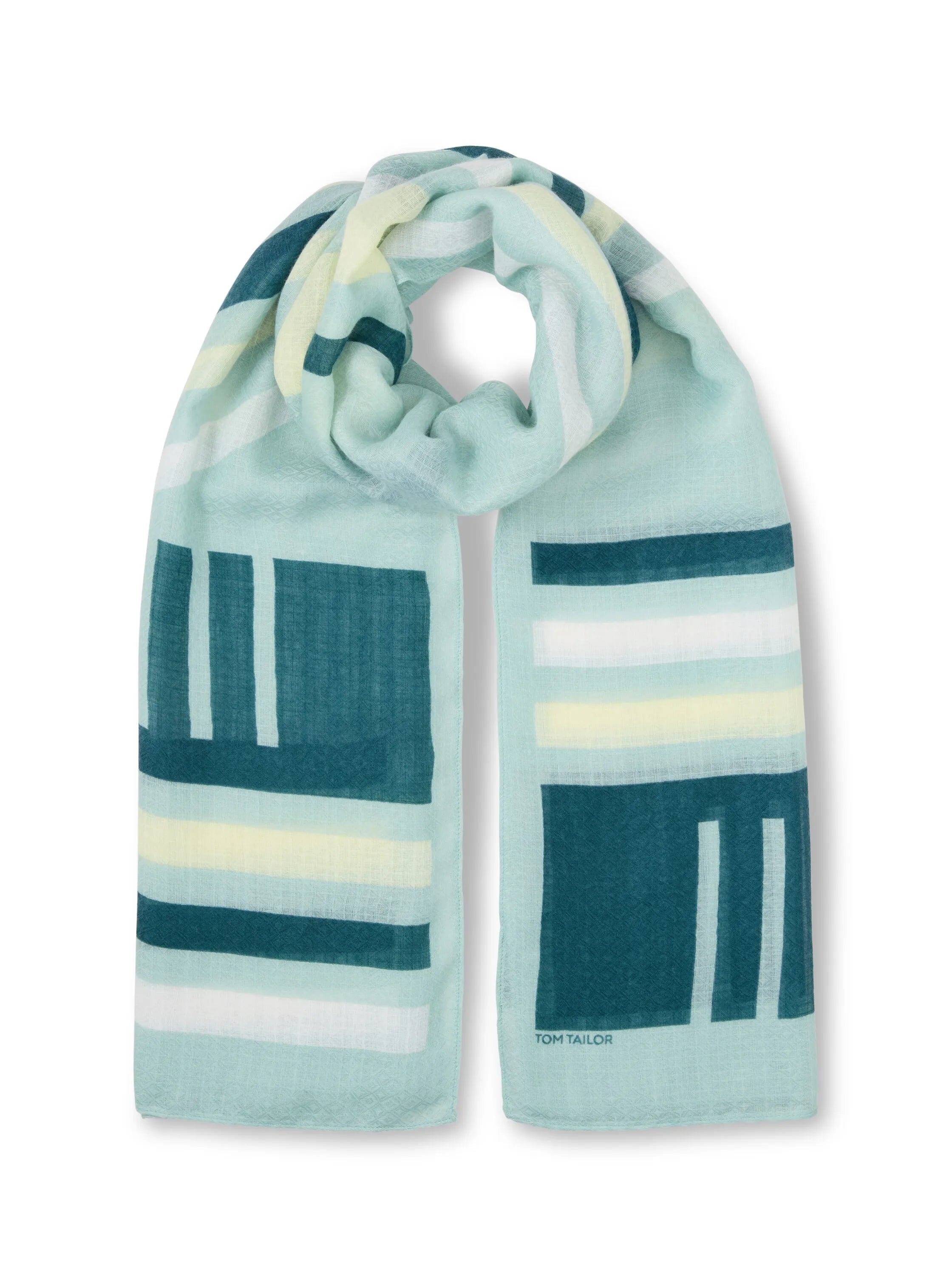 Tom Tailor Mint Wording Scarf Women Scarf with Print SKU: 1049857_40140 Image 03
