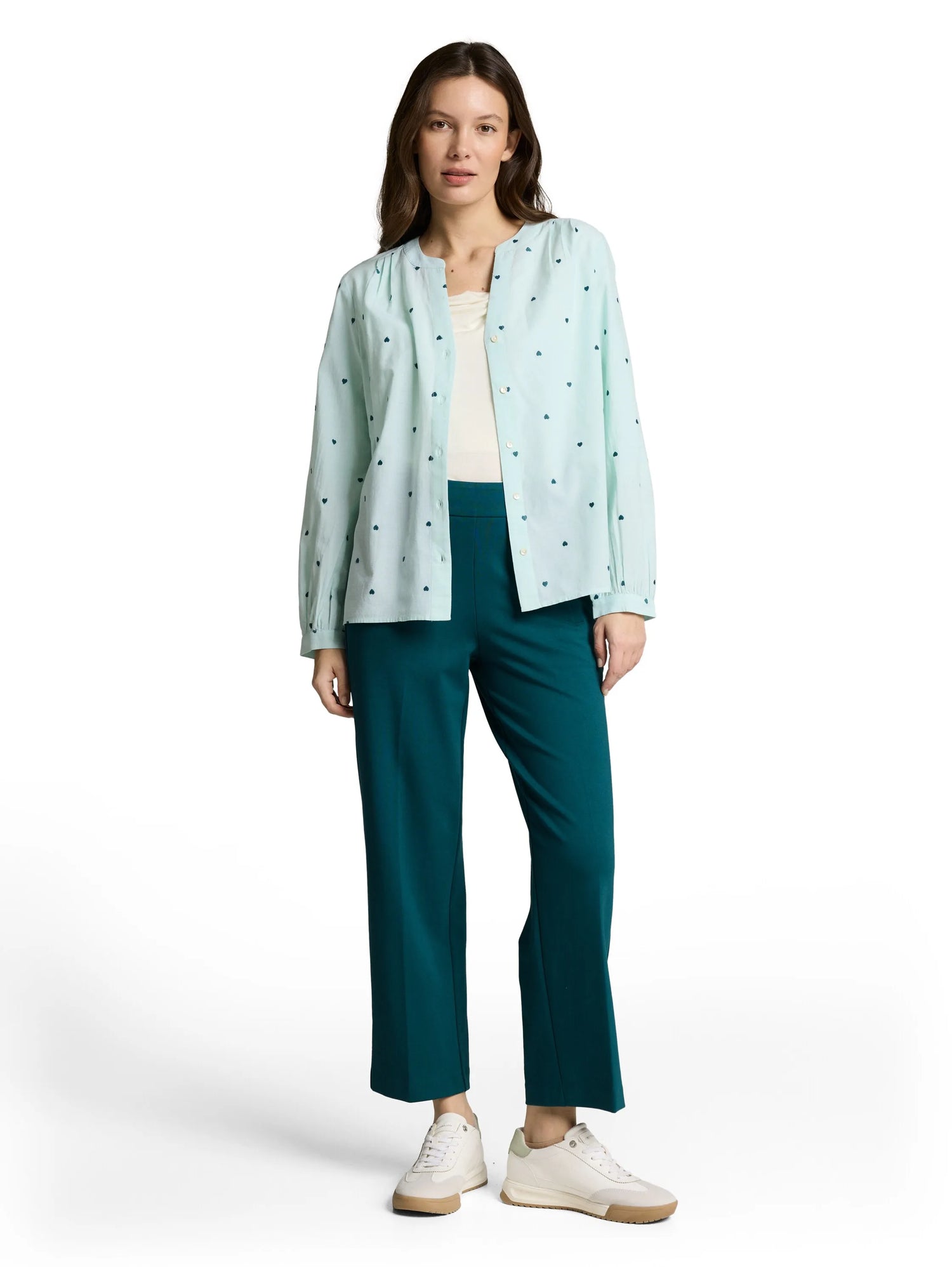 Tom Tailor Deep Meadow Green Women Ttmia Straight Cropped Trousers SKU: 1049981_12818 Image 04