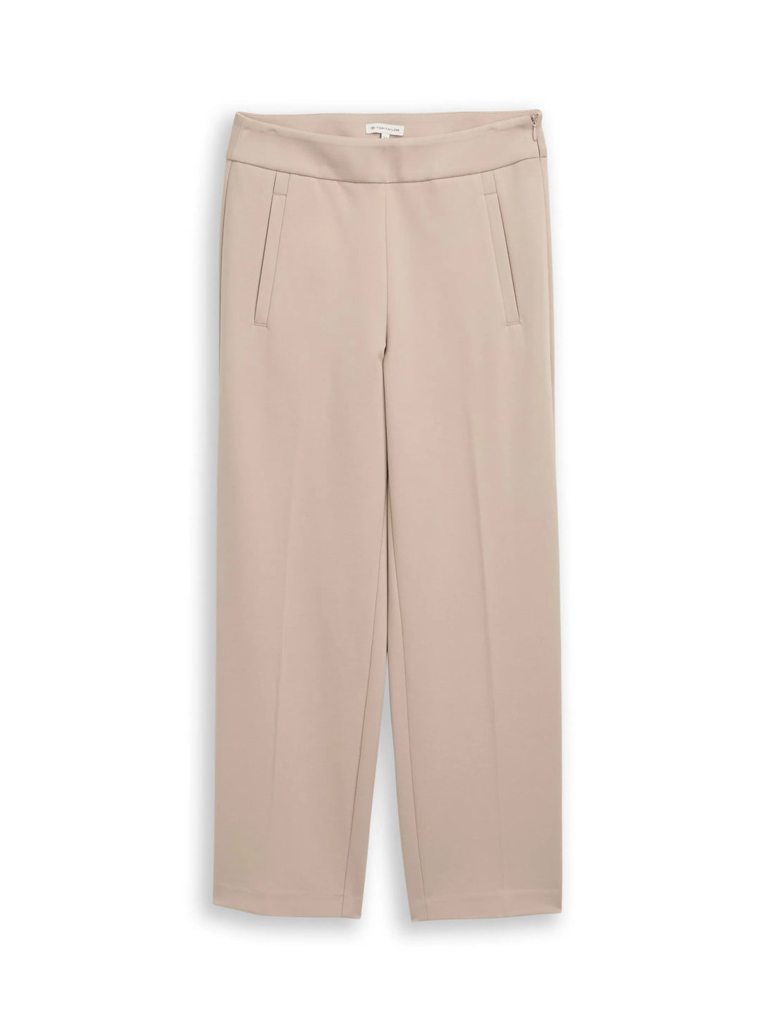 Tom Tailor Soft Taupe Grey Women Ttmia Straight Cropped Trousers SKU: 1049981_32208 Image 01