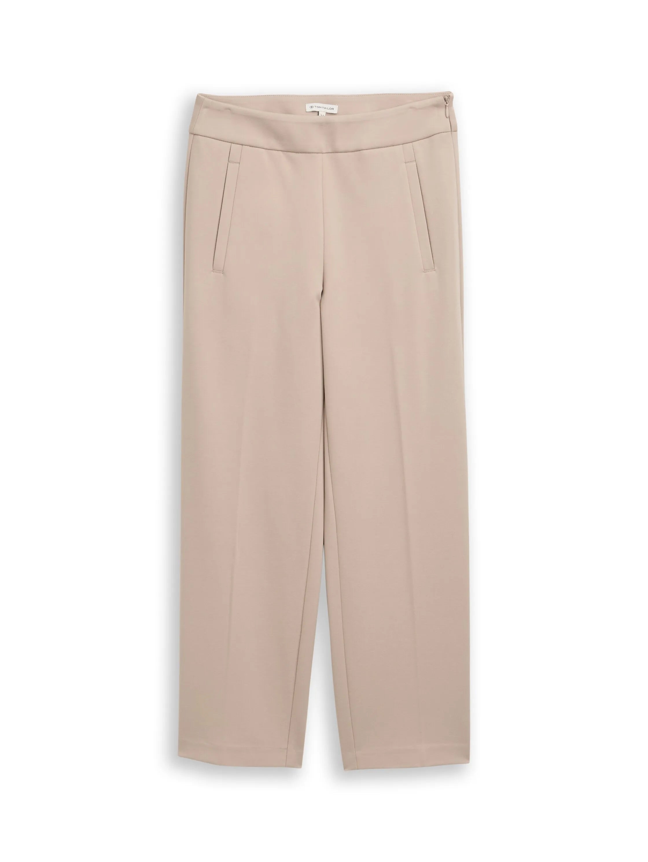 Tom Tailor Soft Taupe Grey Women Ttmia Straight Cropped Trousers SKU: 1049981_32208 Image 01