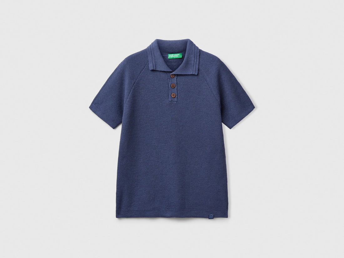 Benetton_Short Sleeve Polo in Linen Blend_104NC3005_72T_01