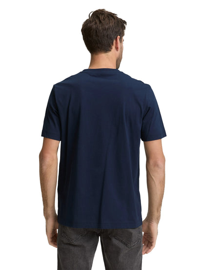 Tom Tailor Sky Captain Blue Men T-Shirt with Logo Print SKU: 1050136_10668 Image 02