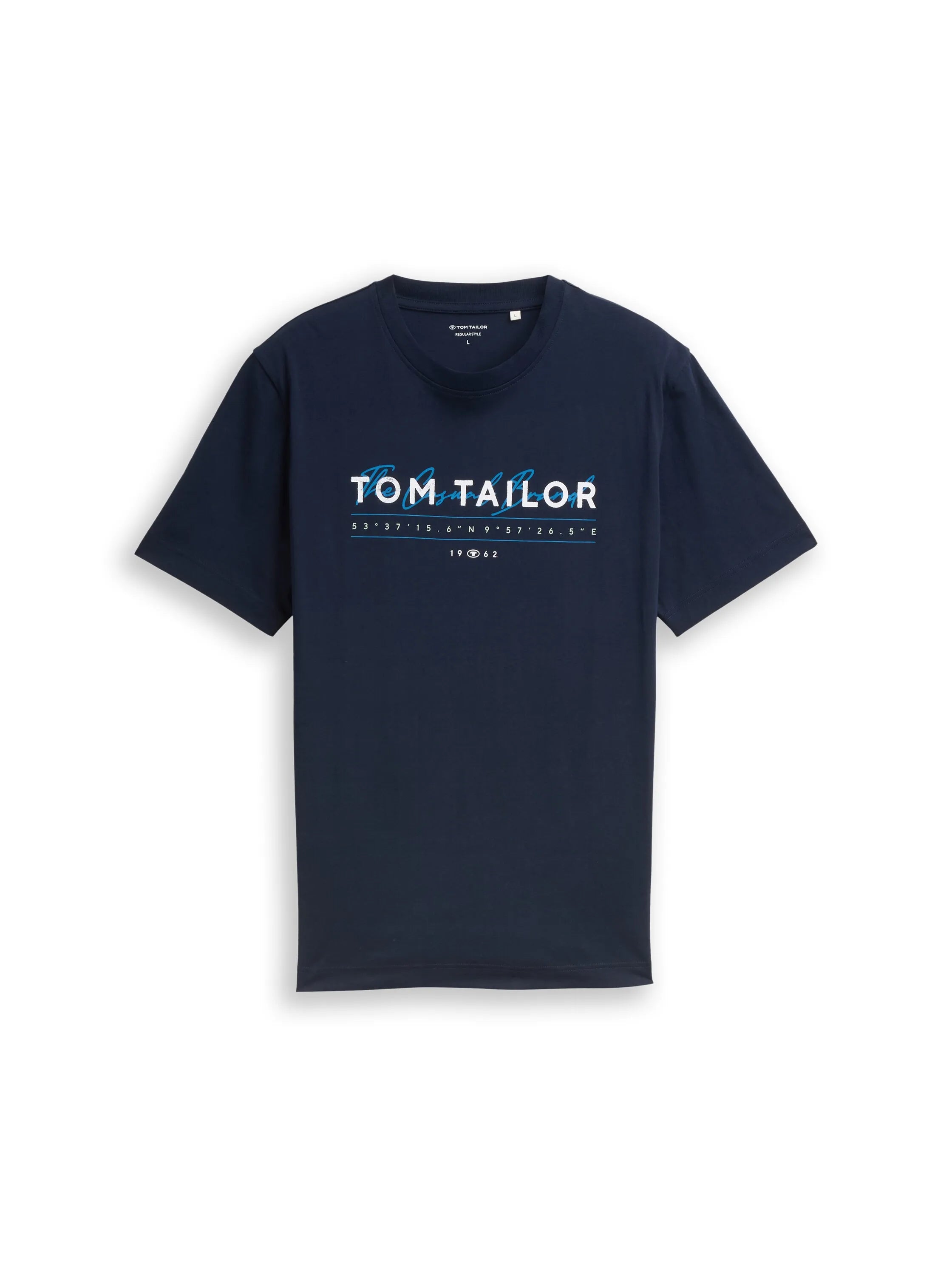 Tom Tailor Sky Captain Blue Men T-Shirt with Logo Print SKU: 1050136_10668 Image 06