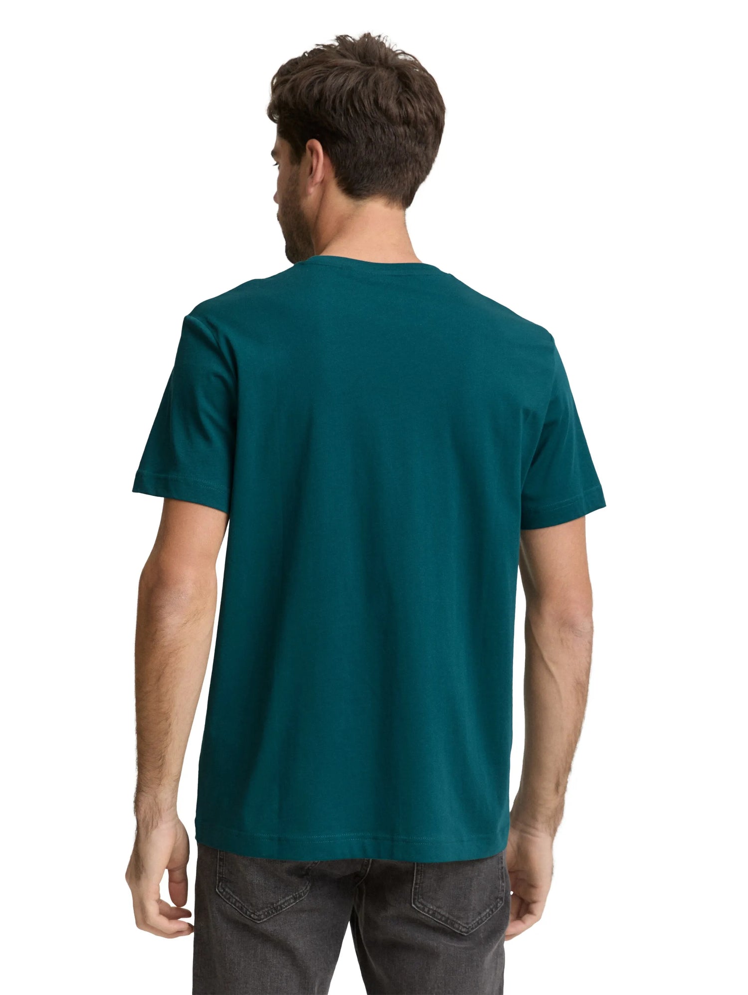 Tom Tailor Deep Meadow Green Men T-Shirt with Embroidered Logo SKU: 1050139_12818 Image 02