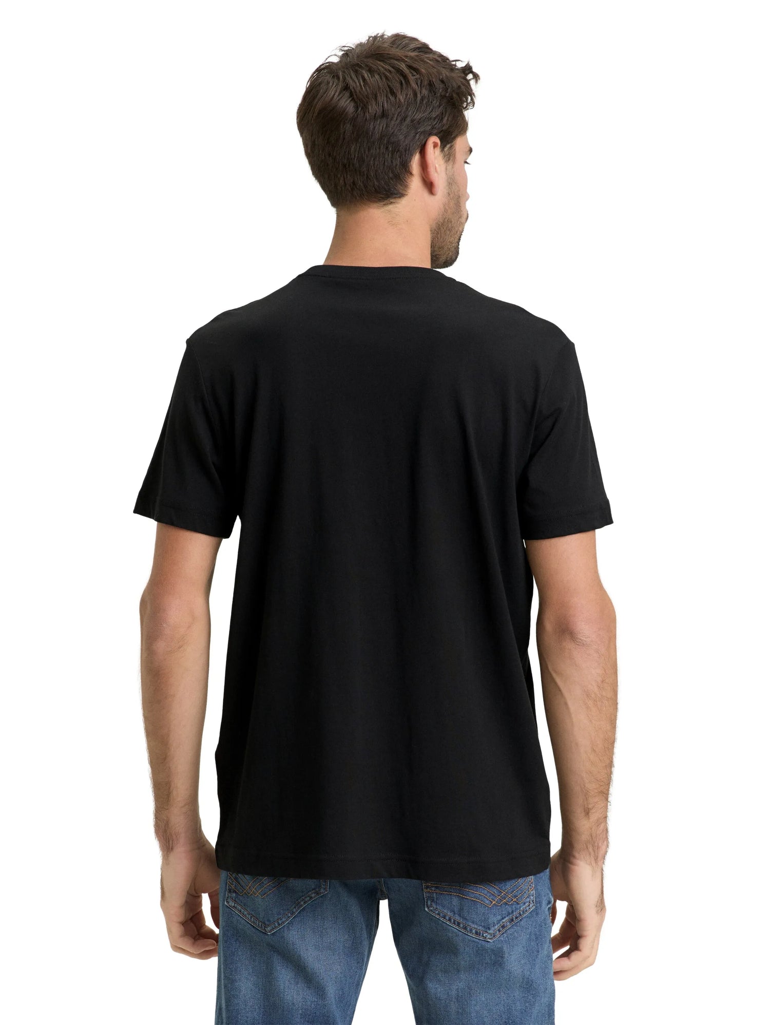 Tom Tailor Black Men T-Shirt with Embroidered Logo SKU: 1050139_29999 Image 02