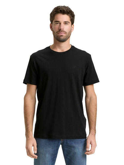 Tom Tailor Black Men T-Shirt with Embroidered Logo SKU: 1050139_29999 Image 04