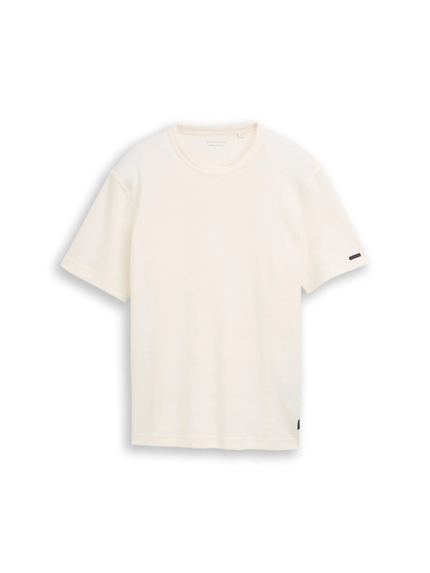 Tom Tailor Gardenia White Men T-Shirt with Waffle Texture SKU: 1050142_10348 Image 06