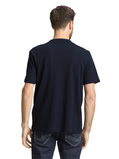 Tom Tailor Sky Captain Blue Men T-Shirt with Waffle Texture SKU: 1050142_10668 Image 02