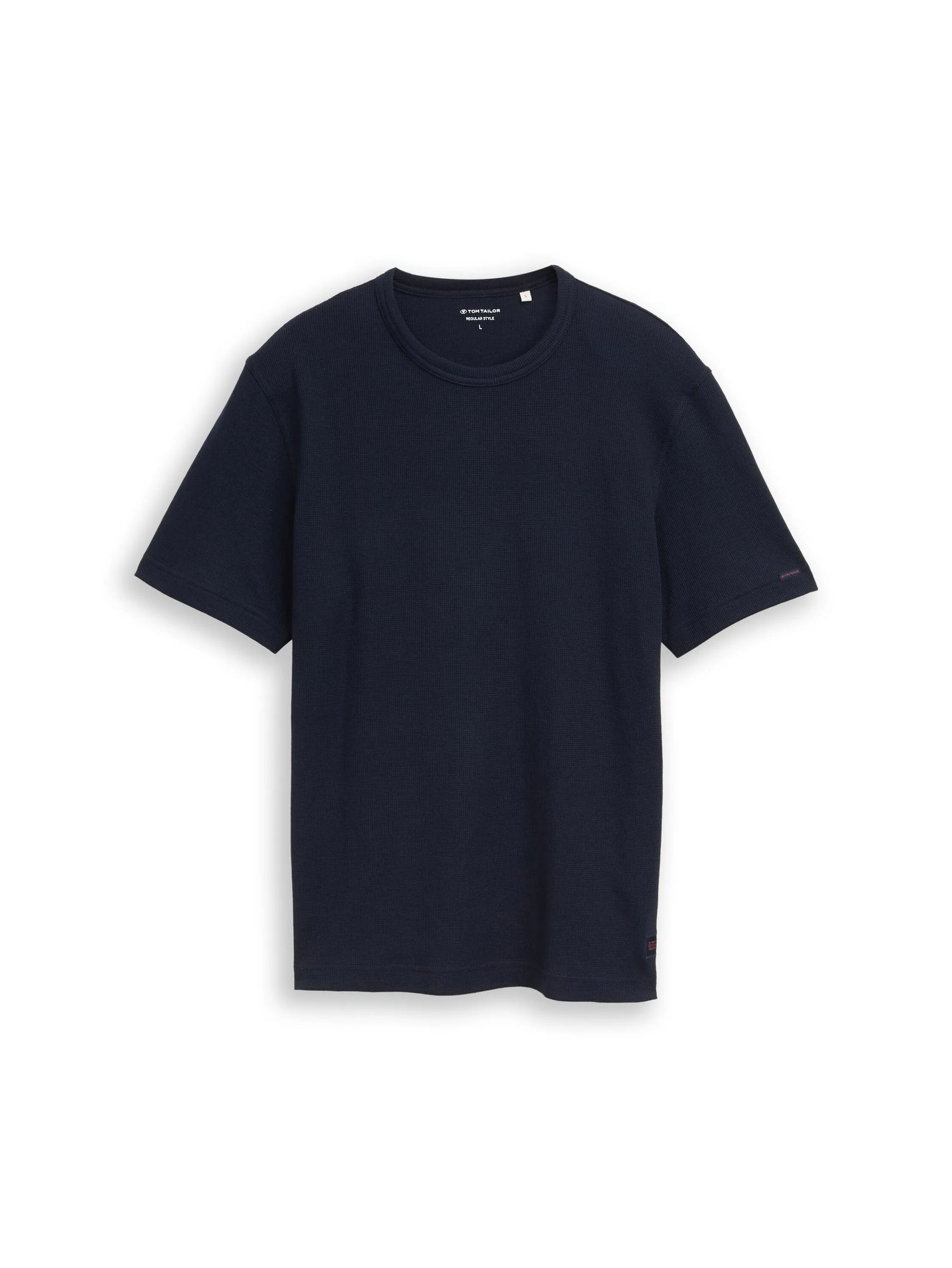 Tom Tailor Sky Captain Blue Men T-Shirt with Waffle Texture SKU: 1050142_10668 Image 06