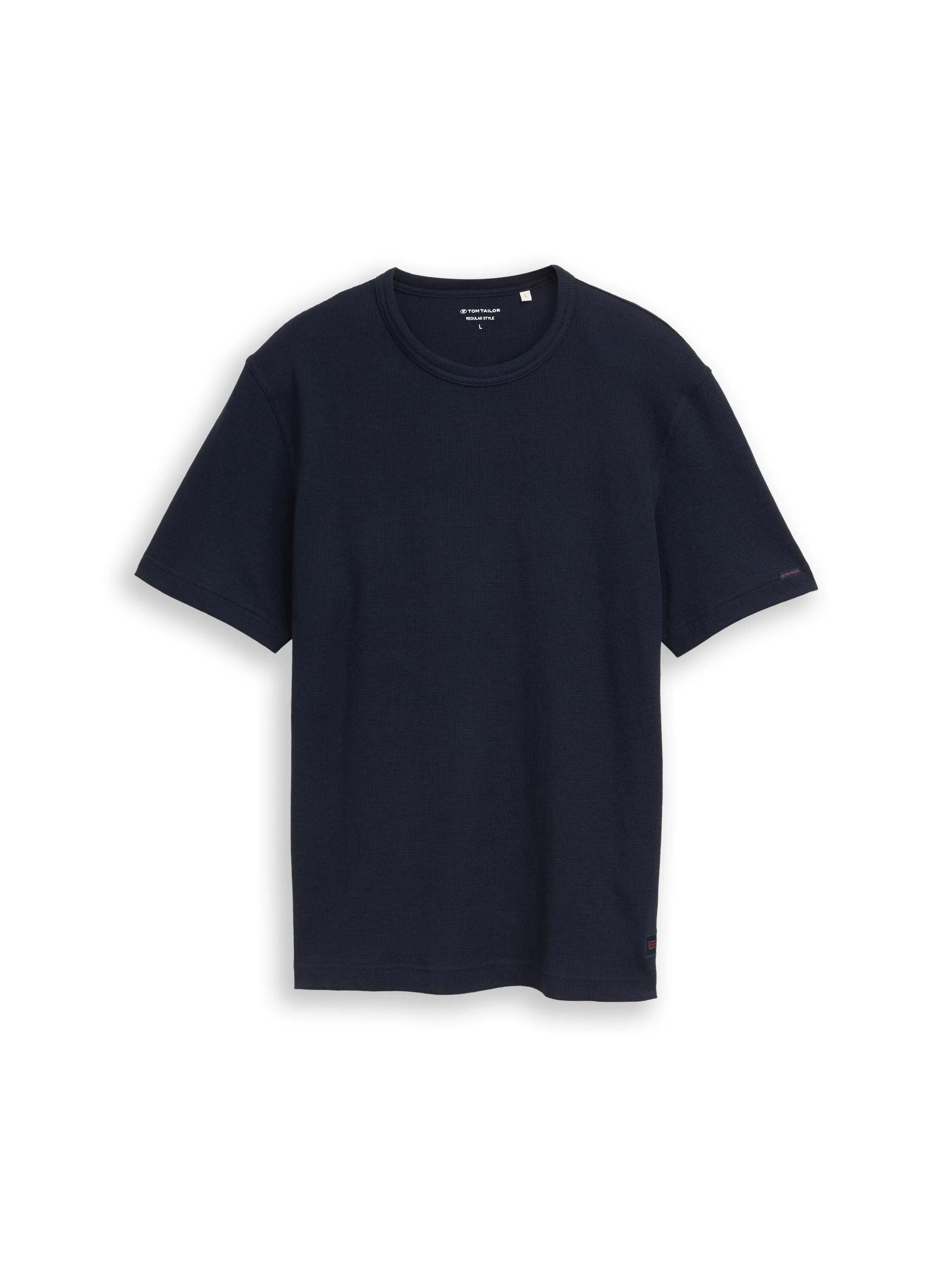 Tom Tailor Sky Captain Blue Men T-Shirt with Waffle Texture SKU: 1050142_10668 Image 06